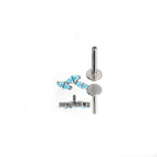 Leaf CZ Internally Threaded Titanium Labret Stud