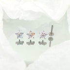 Floral CZ Internally Threaded Titanium Stud