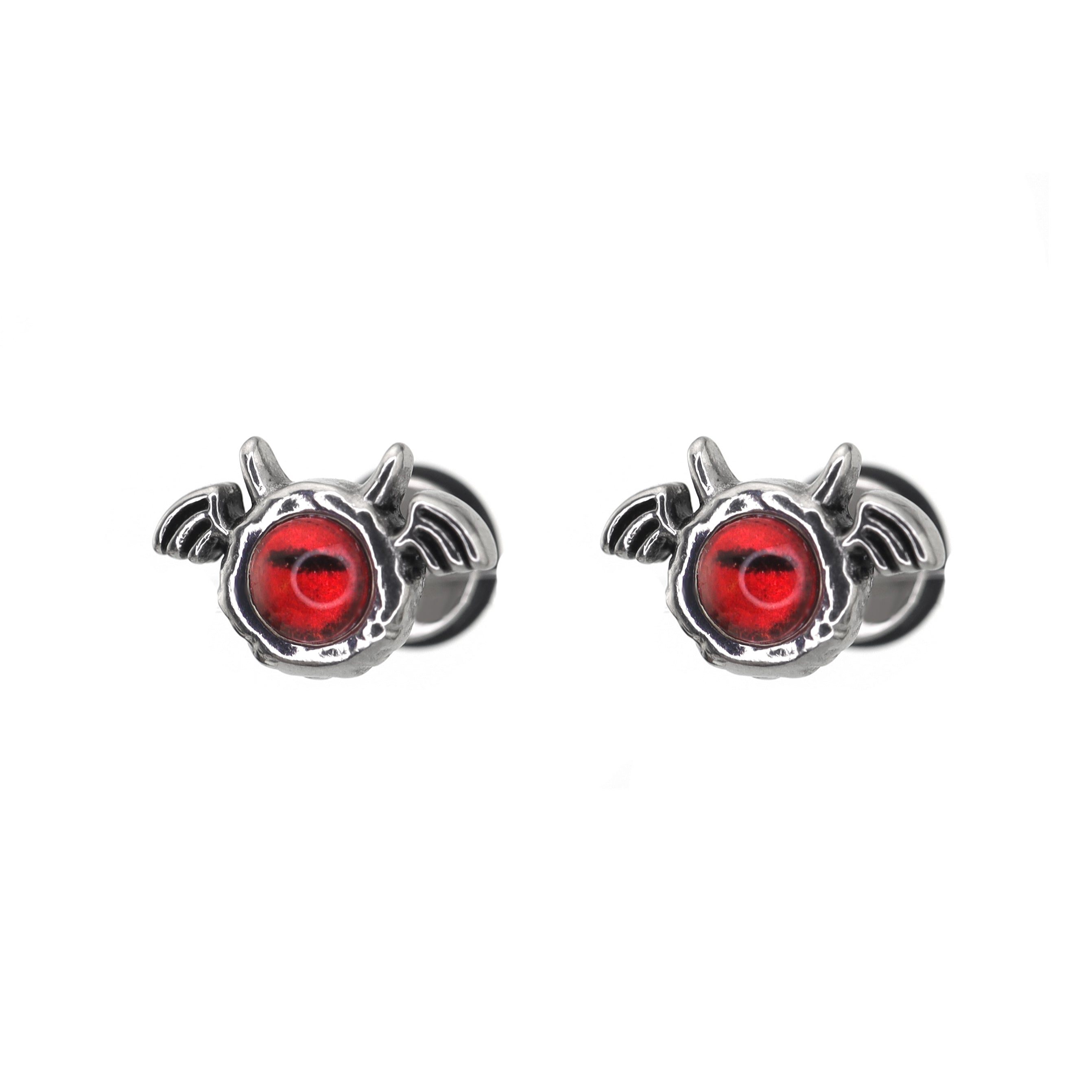 Red & Green Demon Wing stainless steel Ear Stud
