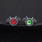 Red & Green Demon Wing stainless steel Ear Stud