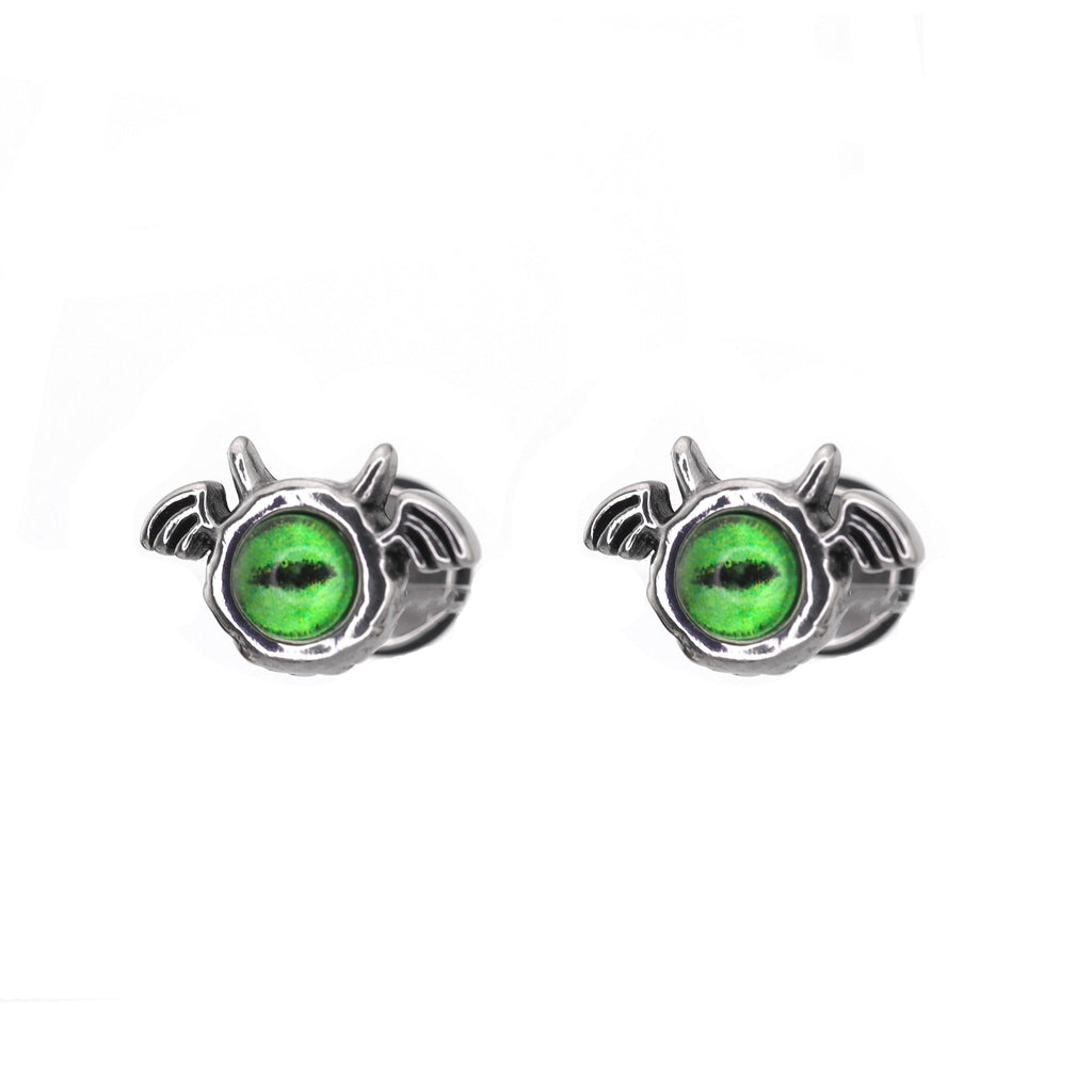 Red & Green Demon Wing stainless steel Ear Stud