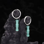 PAIR OF Bamboo Segment stainless steel Pendant Ear Ring