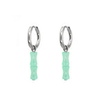 PAIR OF Bamboo Segment stainless steel Pendant Ear Ring