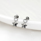 3D Pentagram Titanium Pendant Stud