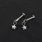 3D Pentagram Titanium Pendant Stud