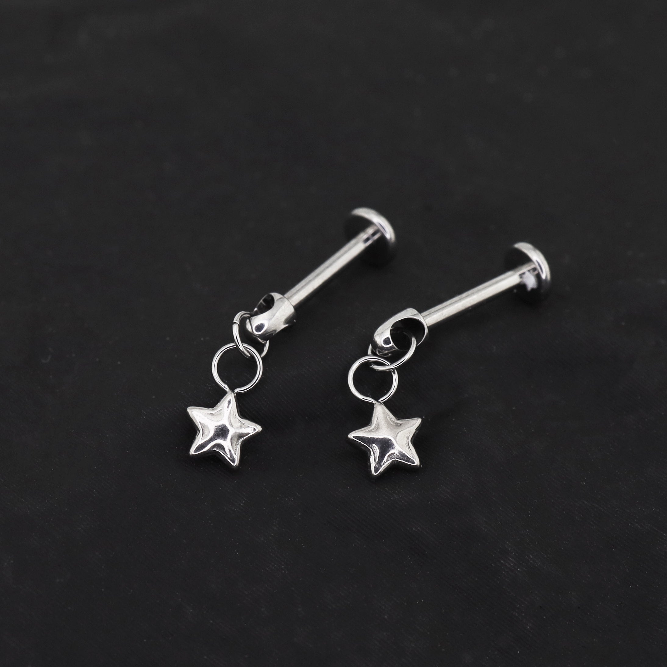 3D Pentagram Titanium Pendant Stud