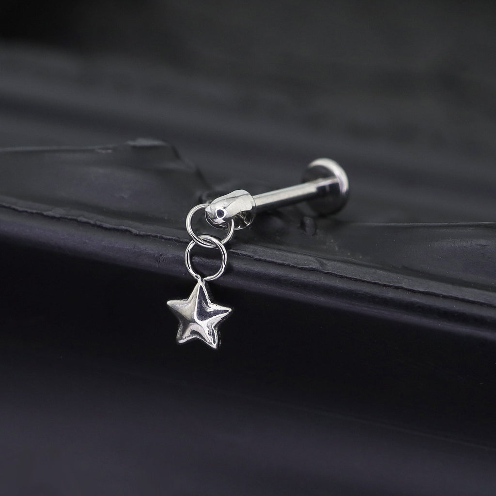 3D Pentagram Titanium Pendant Stud