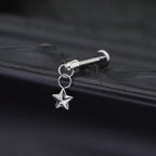 3D Pentagram Titanium Pendant Stud