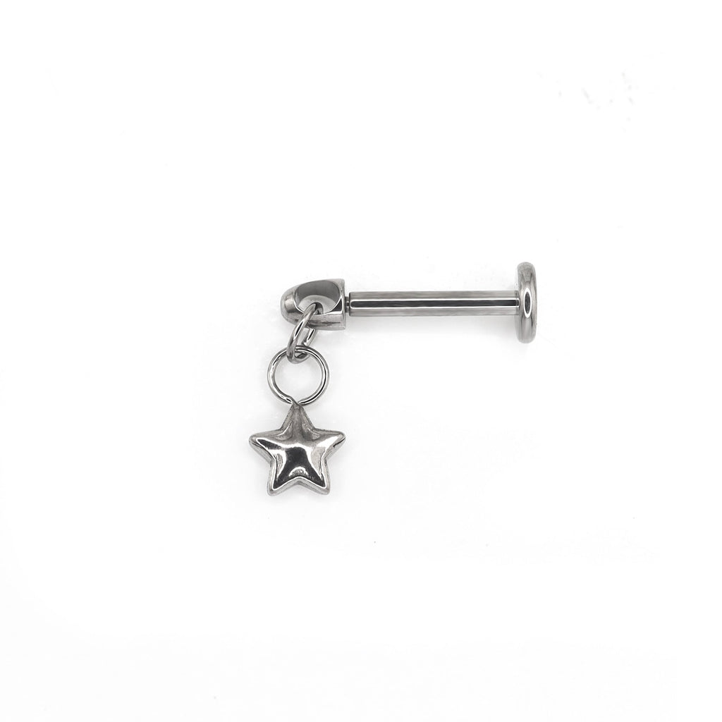 3D Pentagram Titanium Pendant Stud