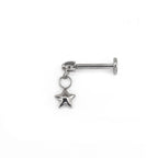 3D Pentagram Titanium Pendant Stud