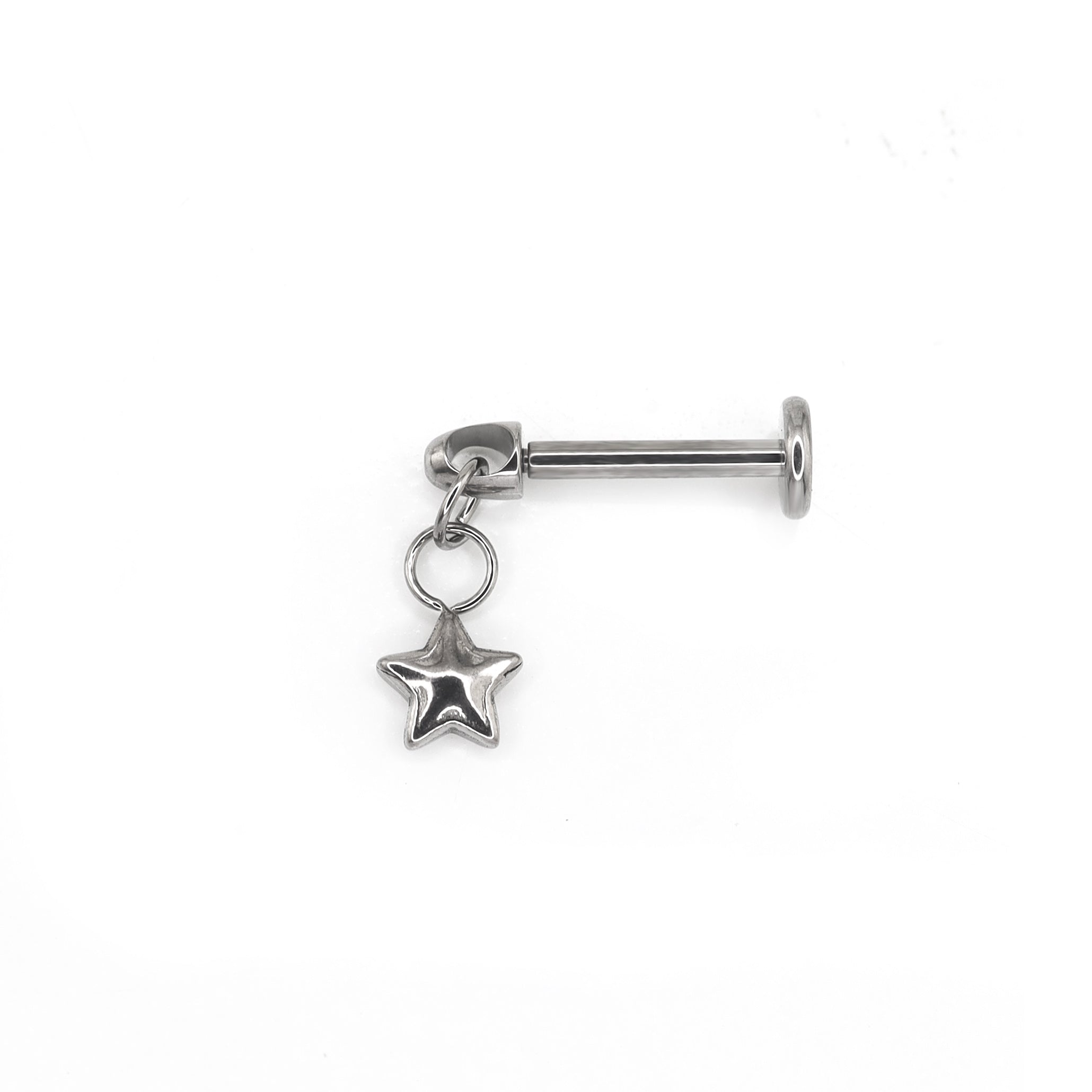 3D Pentagram Titanium Pendant Stud