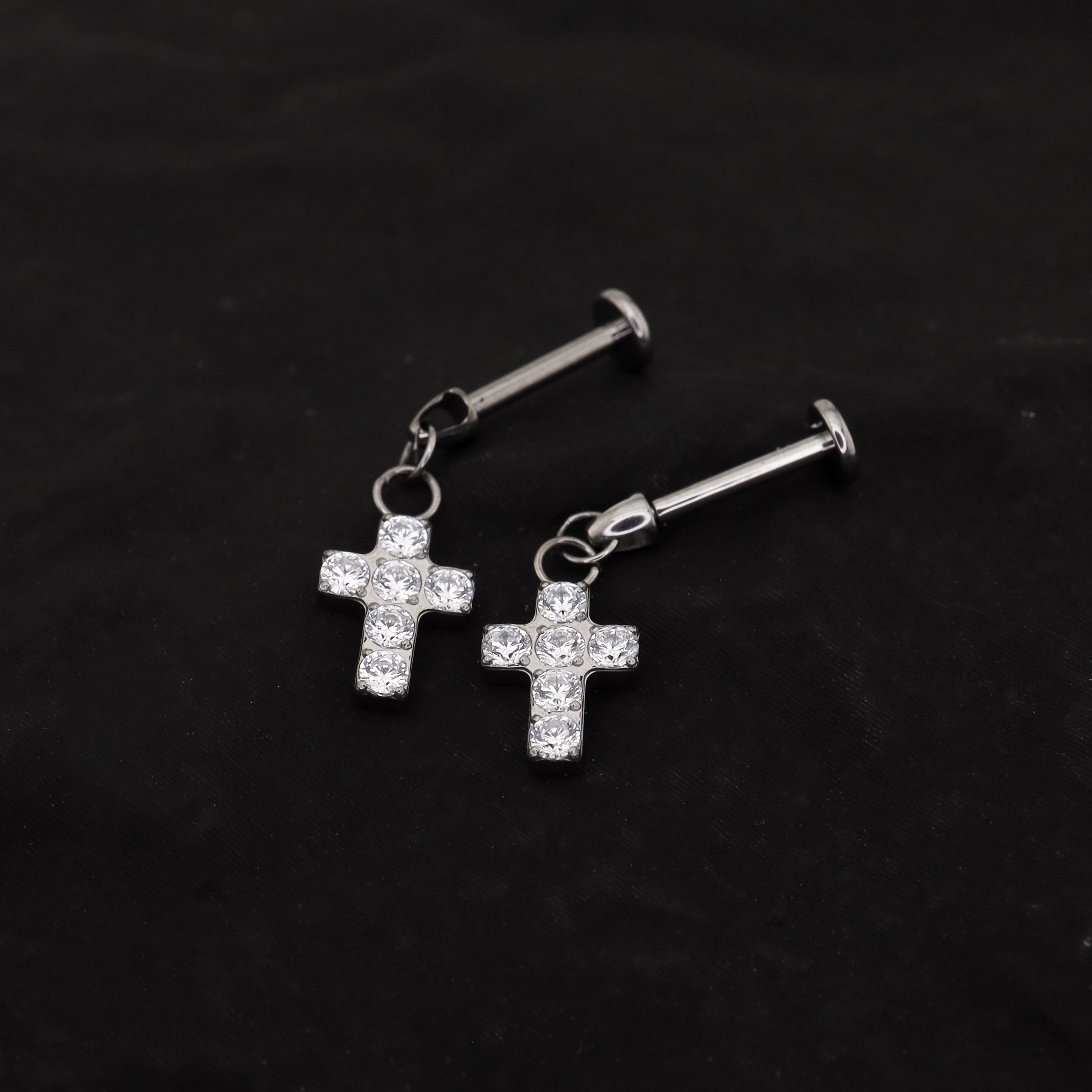 Cross Titanium Pendant Stud