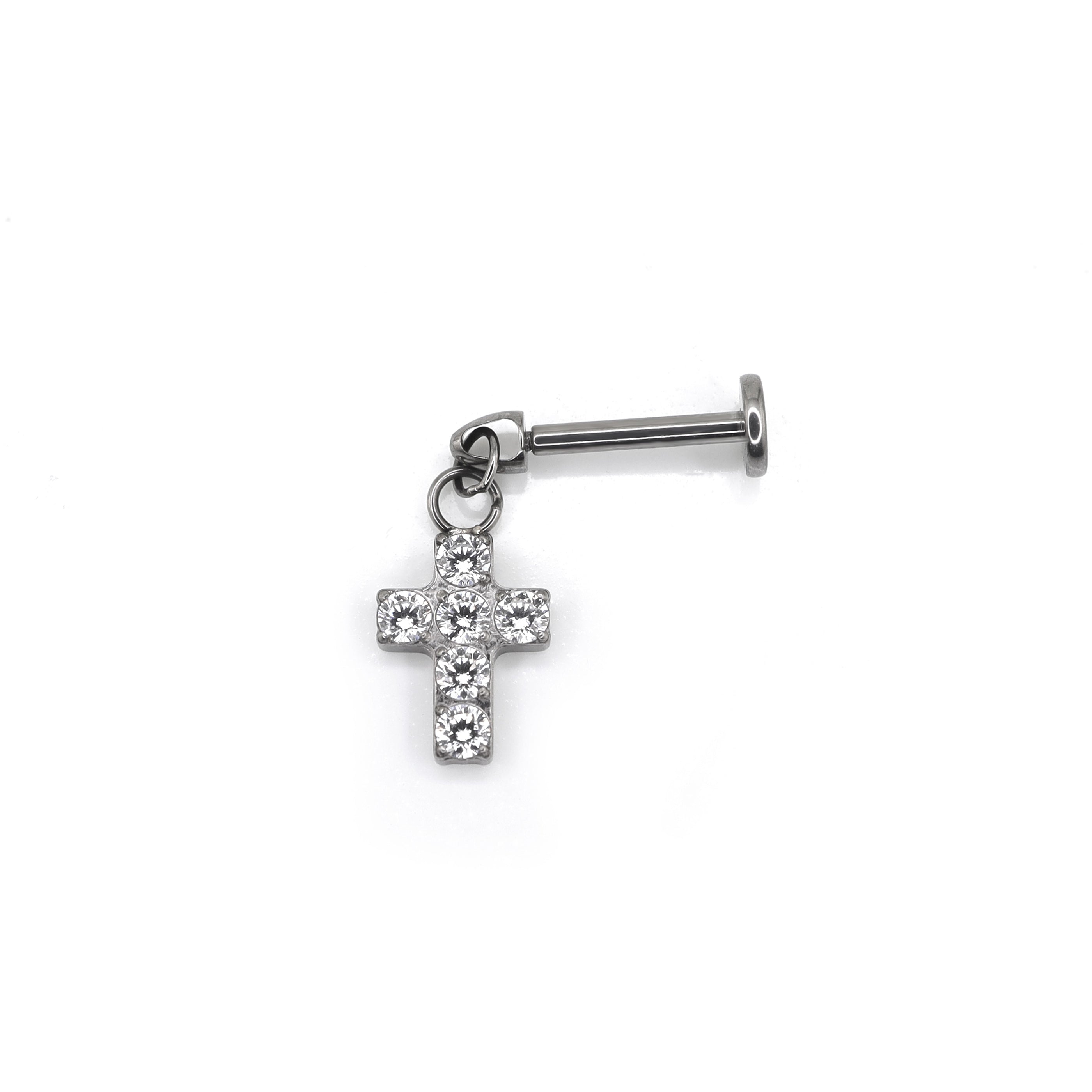 Cross Titanium Pendant Stud