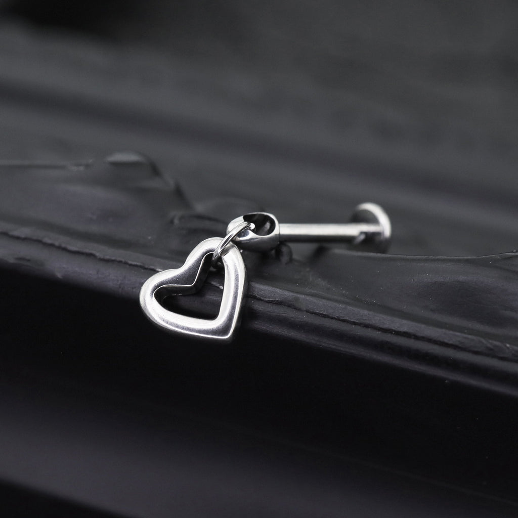 Open Heart Titanium Pendant Stud