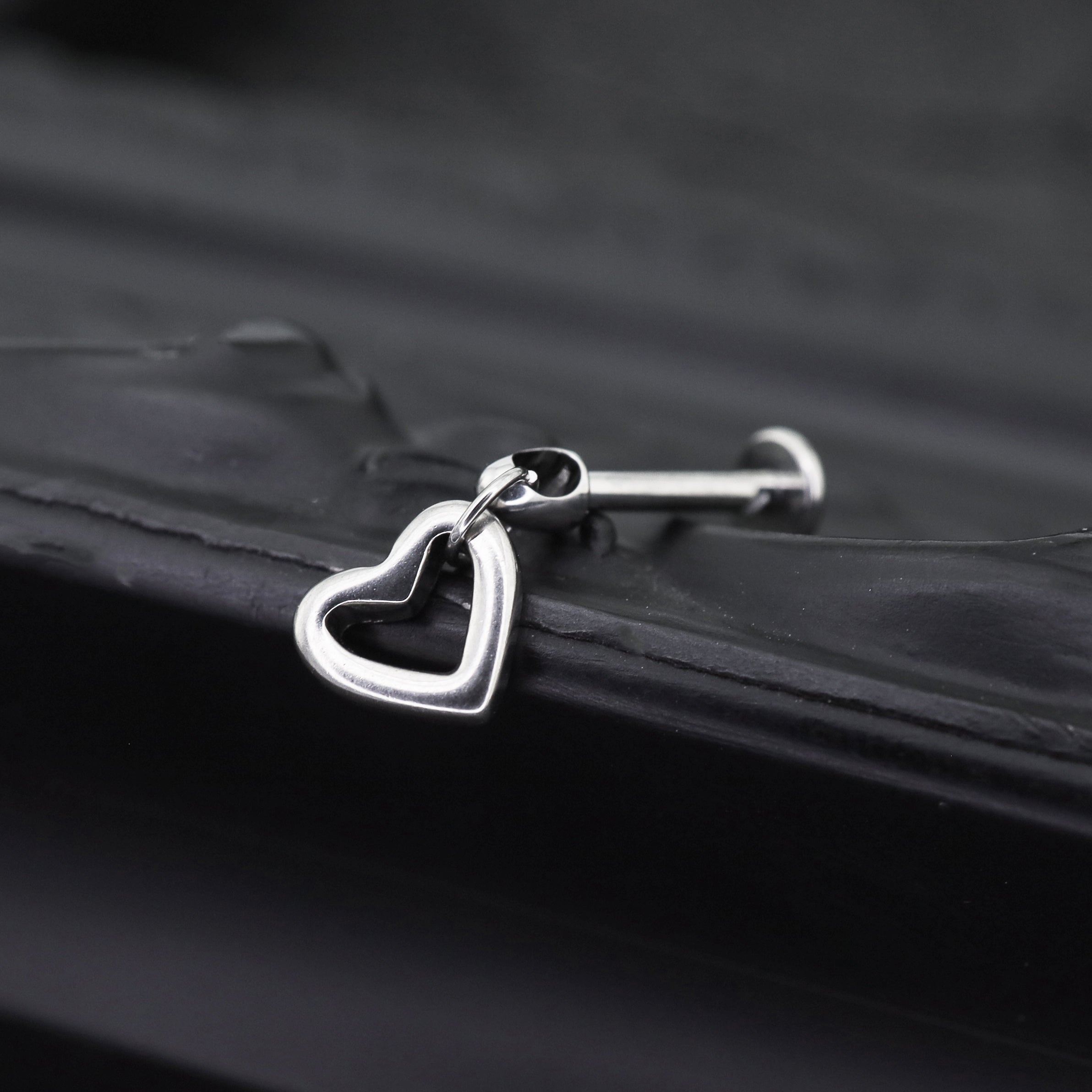 Open Heart Titanium Pendant Stud