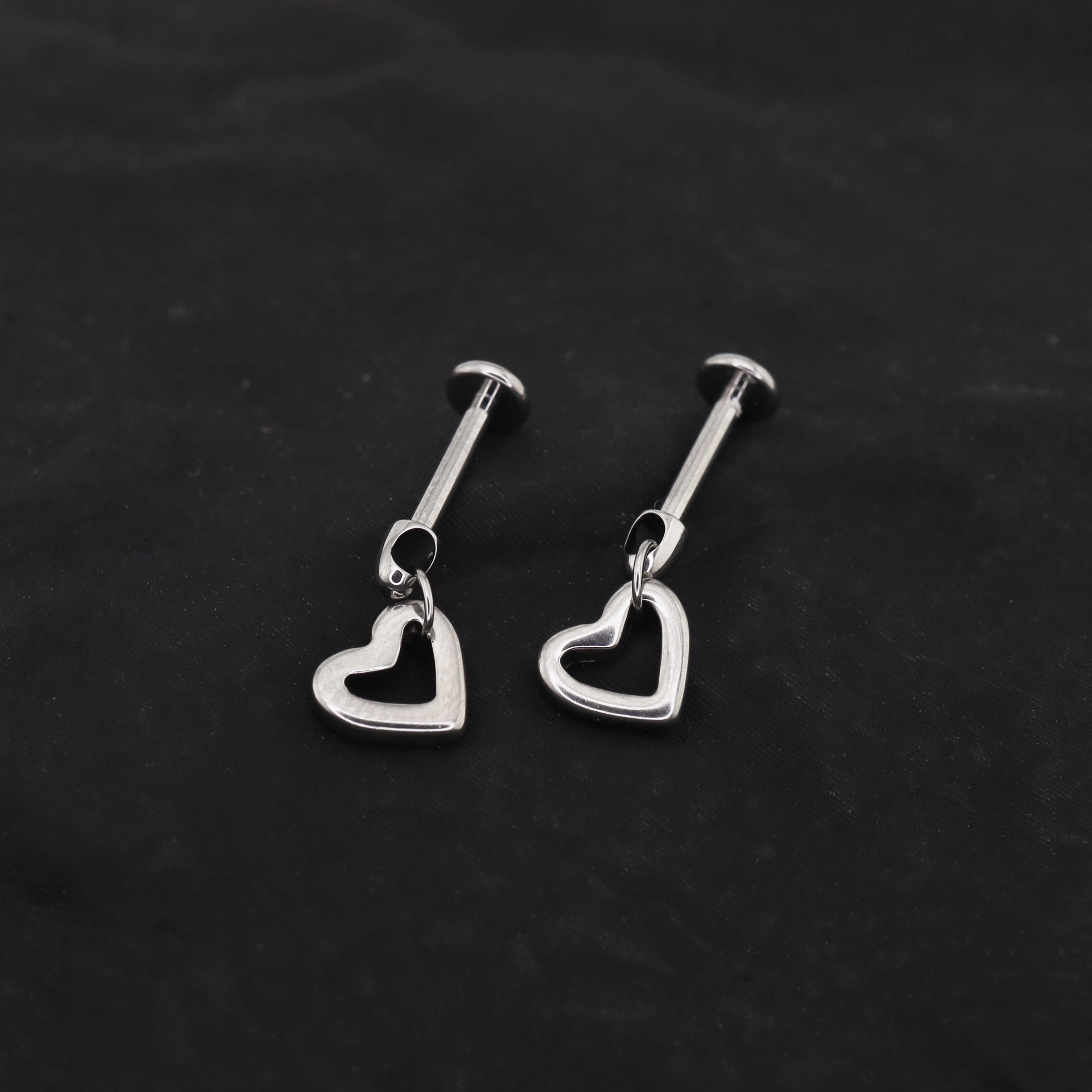 Open Heart Titanium Pendant Stud