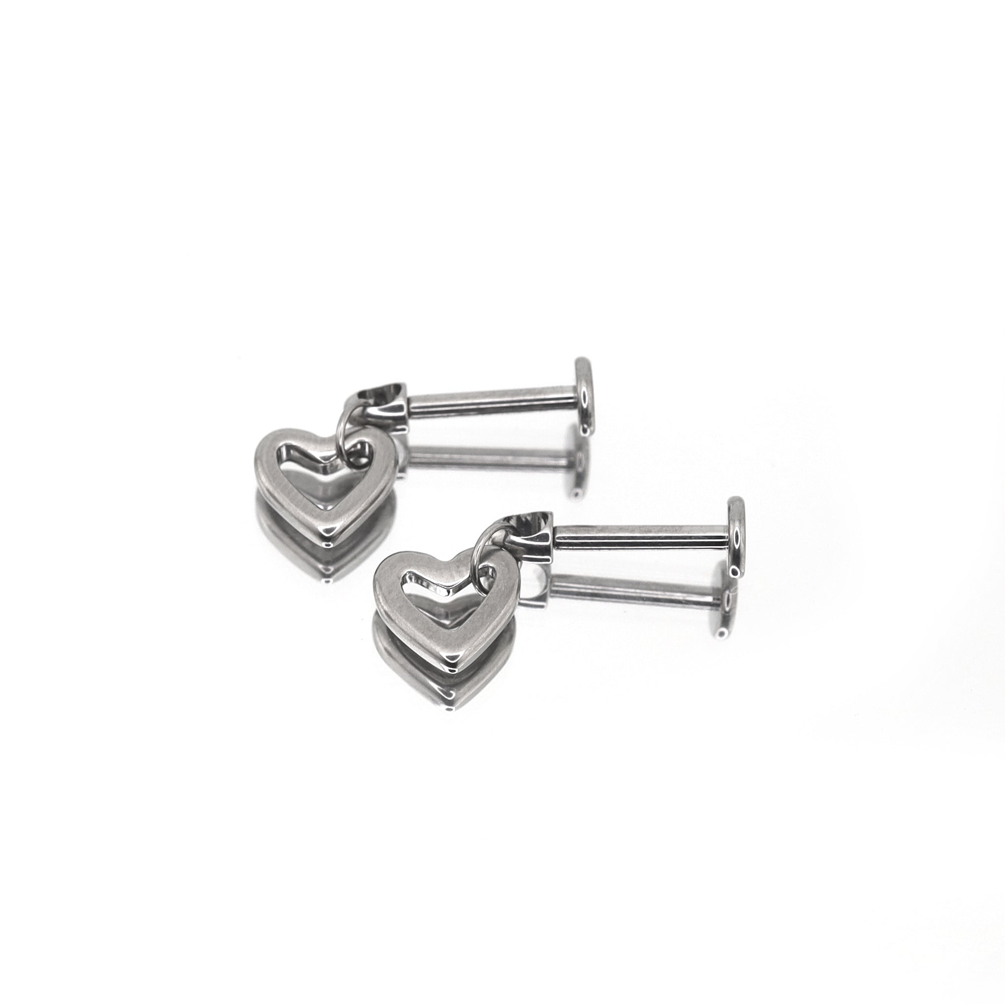 Open Heart Titanium Pendant Stud