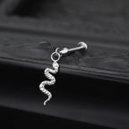 Engraved Snake Titanium Pendant Stud