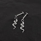 Engraved Snake Titanium Pendant Stud