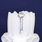 Thin Gauge Cloud & Raindrop Pendant Ear Stud