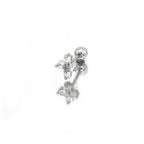 Thin Gauge CZ Cross Ear Stud