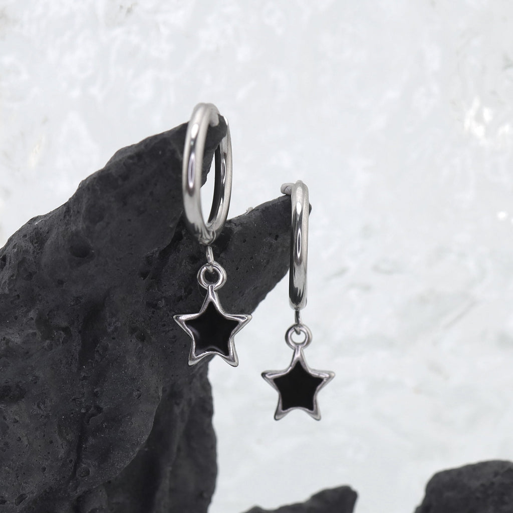 Oil Slick Star stainless steel Pendant Ear Ring