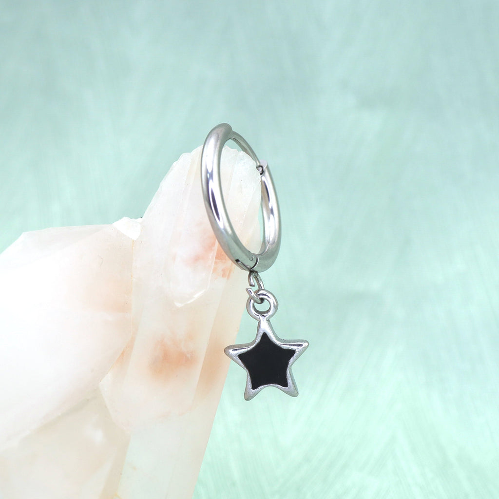 Oil Slick Star stainless steel Pendant Ear Ring