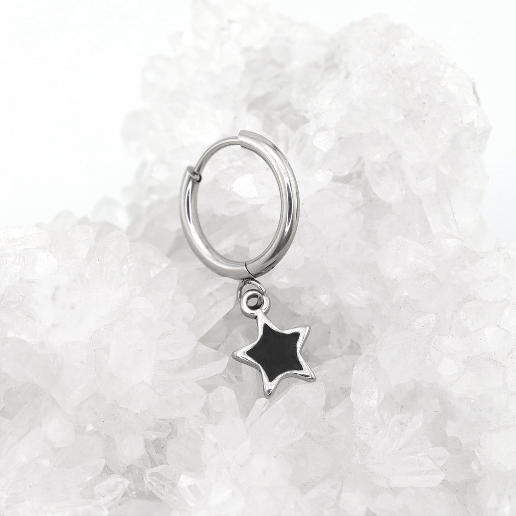 Oil Slick Star stainless steel Pendant Ear Ring