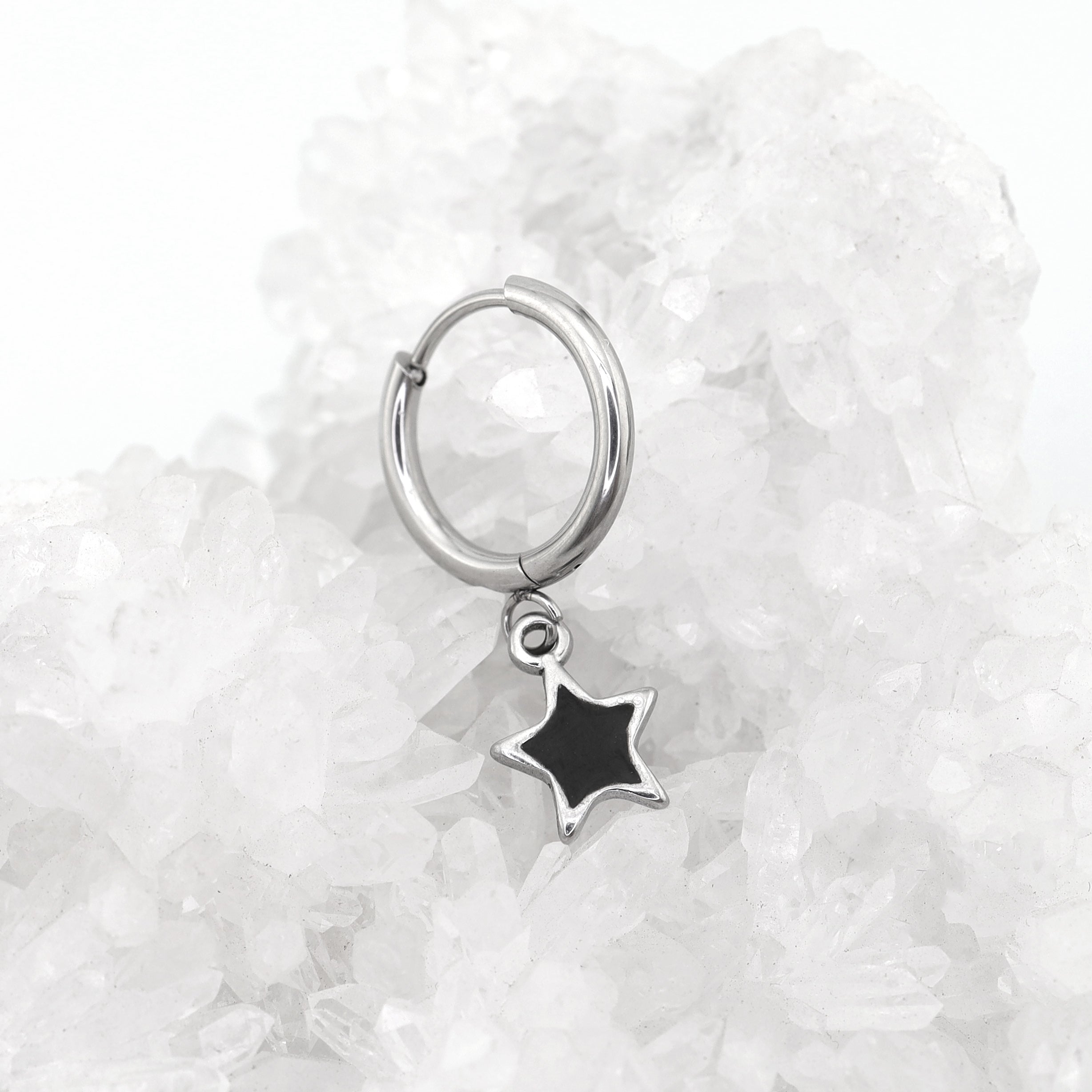 Oil Slick Star stainless steel Pendant Ear Ring