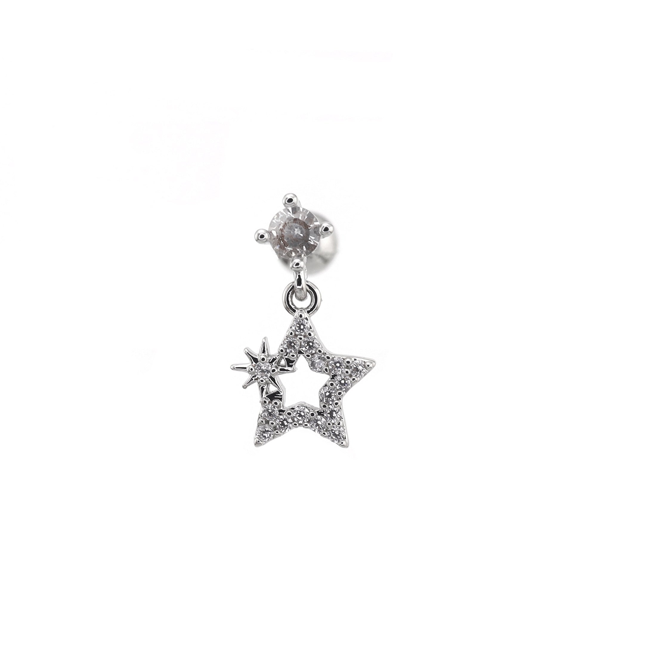 20G Thin Gauge Mini CZStar Dangle Earring Stud