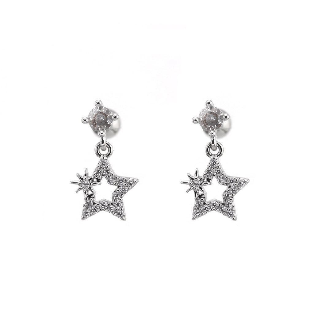 20G Thin Gauge Mini CZStar Dangle Earring Stud