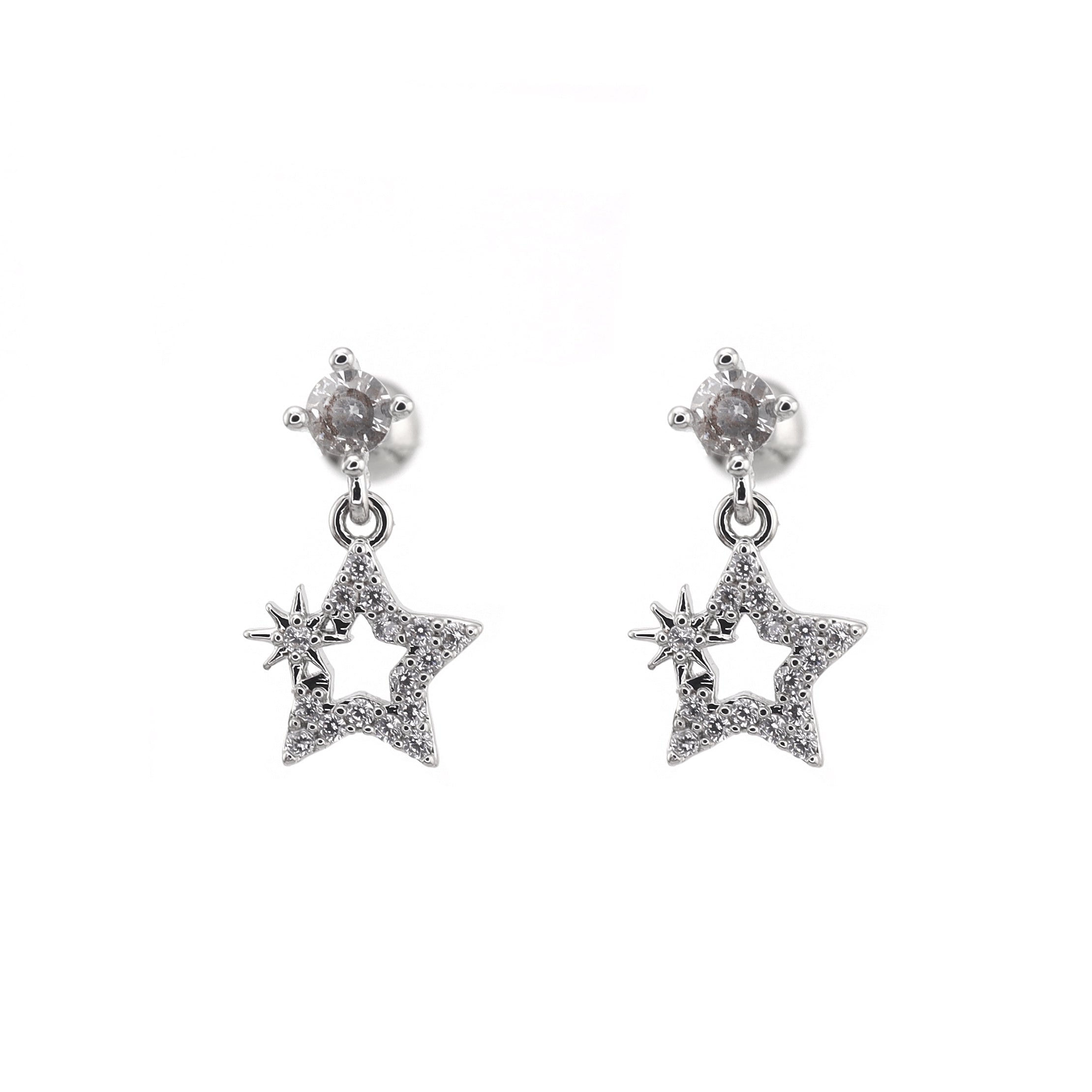 20G Thin Gauge Mini CZStar Dangle Earring Stud