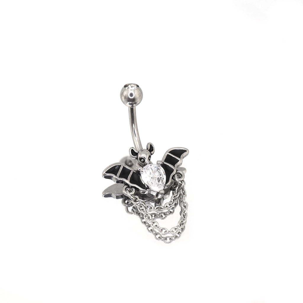 Bat CZ Dangle Belly Ring