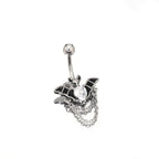 Bat CZ Dangle Belly Ring