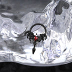 Skeleton Hand Red CZ Pendant Septum Ring