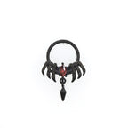 Skeleton Hand Red CZ Pendant Septum Ring
