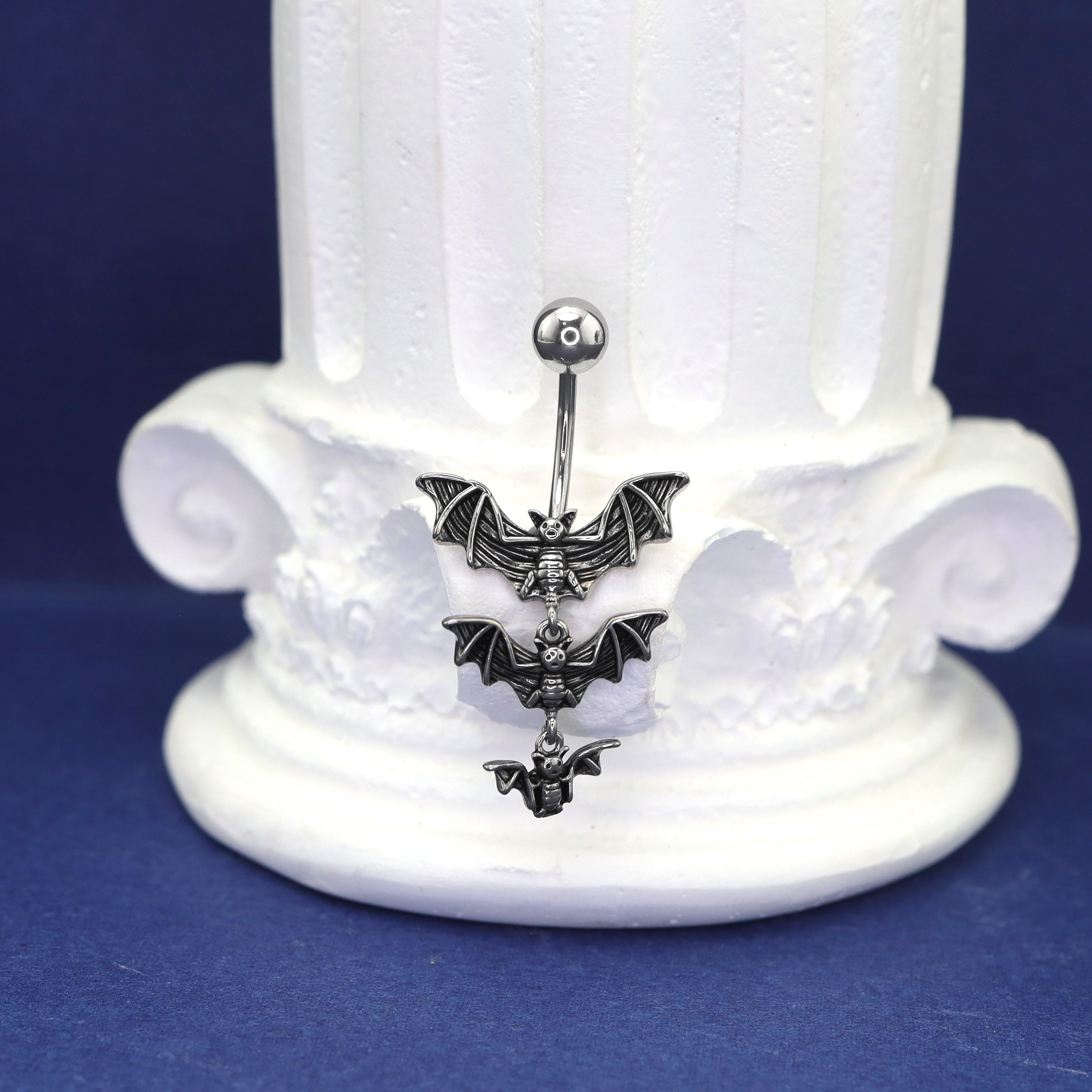 Triple Bat Design Navel Ring