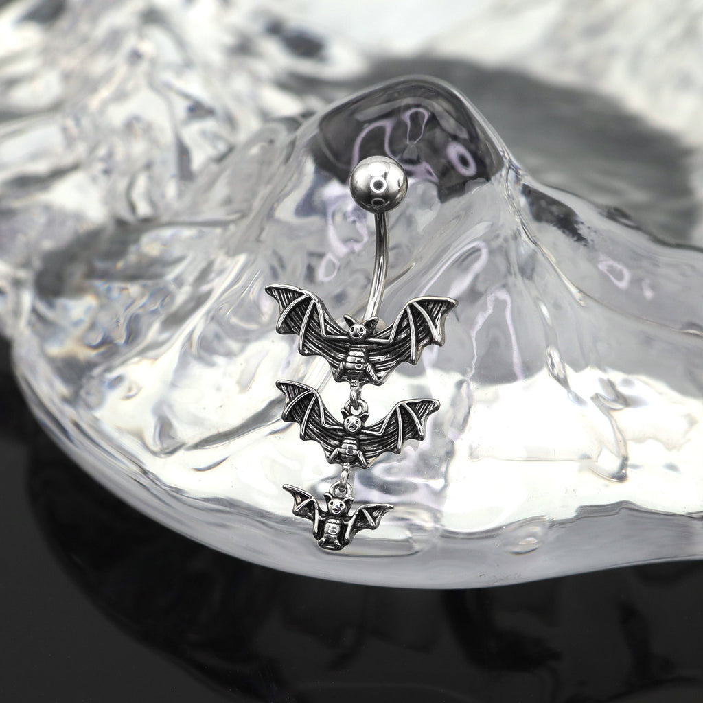 Triple Bat Design Navel Ring