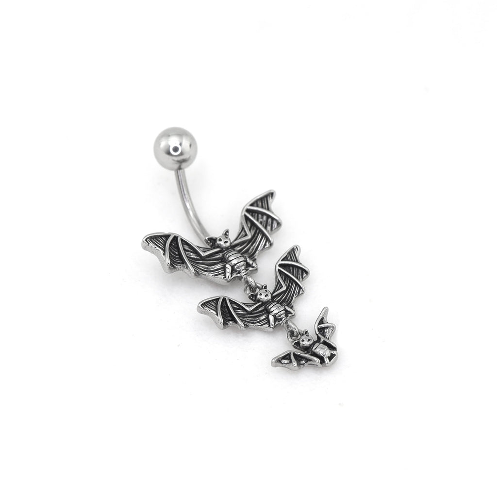 Triple Bat Design Navel Ring