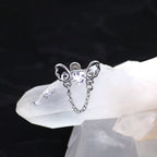 Heart CZ Bow Internally Threaded stainless steel Stud