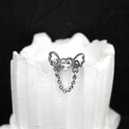 Heart CZ Bow Internally Threaded stainless steel Stud