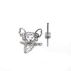 Heart CZ Bow Internally Threaded stainless steel Stud