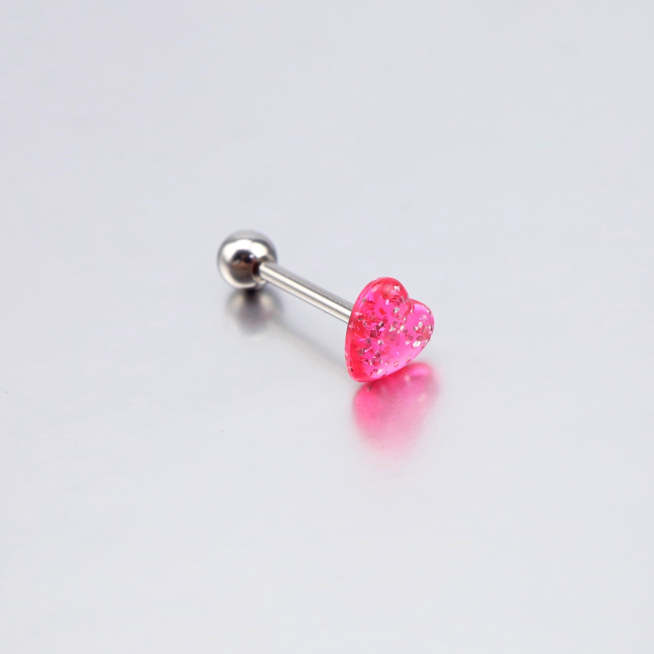 Heart-shaped Acrylic tongue stud
