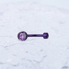 Round CZ internally threaded Titanium Belly Ring