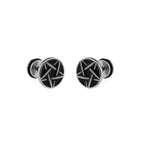 Disc Oil Slick Star Externally Threaded Stainless Steel Ear Studs
