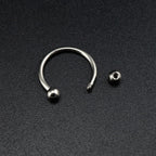 Classic Externally Threaded Titanium Horseshoe ring