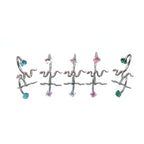 Engraved Serpent CZ Titanium Horseshoe Ring