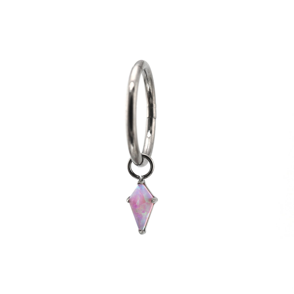Opal Rhombic Pendant Titanium Segment Hoop