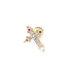 20G Thin Gauge CZ Crux Ear Studs