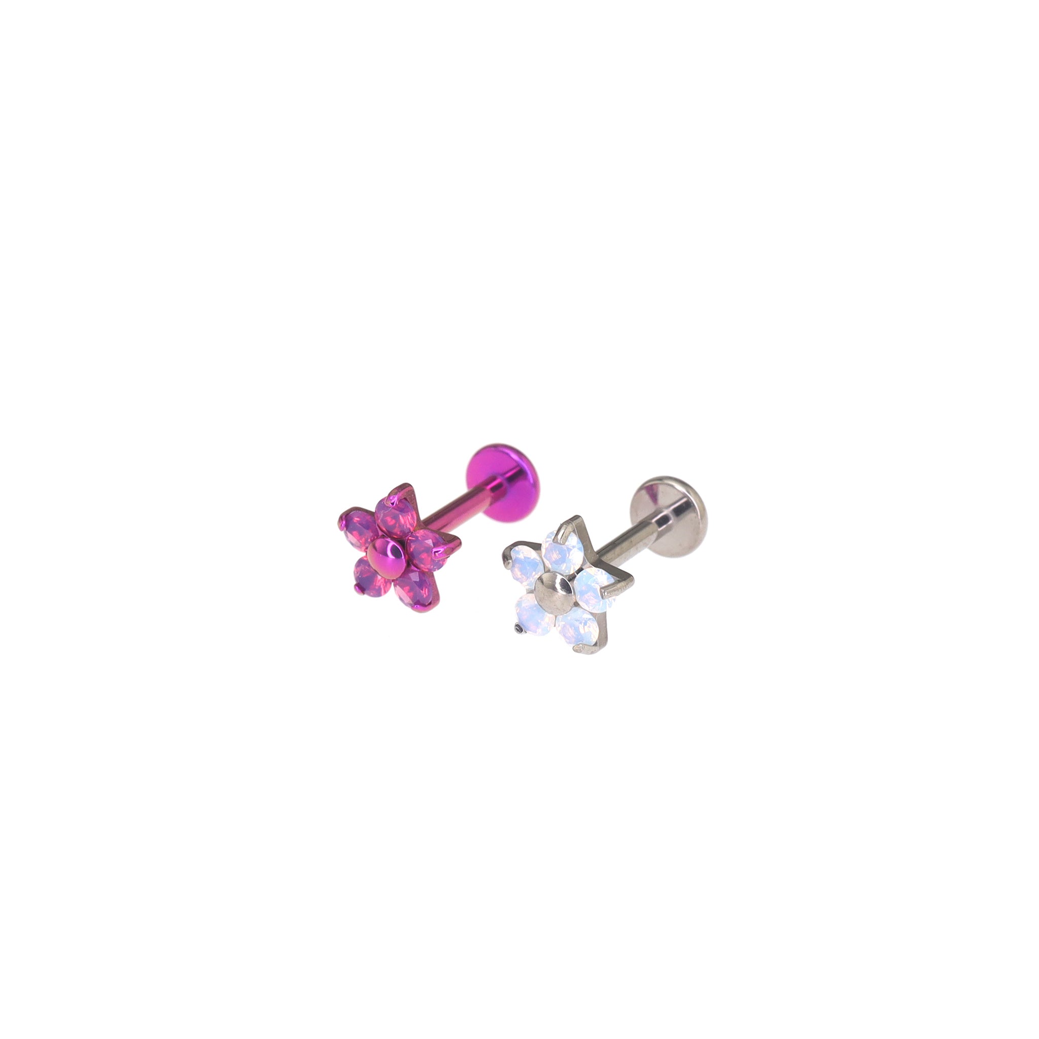 Opal Cherry Blossom Titanium Ear Studs